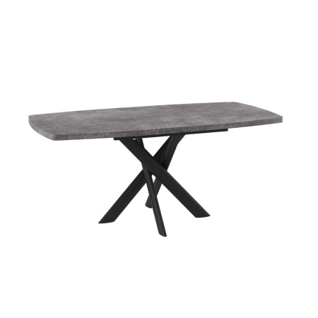 Стол LEONEL-130, раздвижной 130(165)х85, ДЫМЧАТАЯ КЕРАМИКА/ЧЕРНЫЙ LEONEL 130